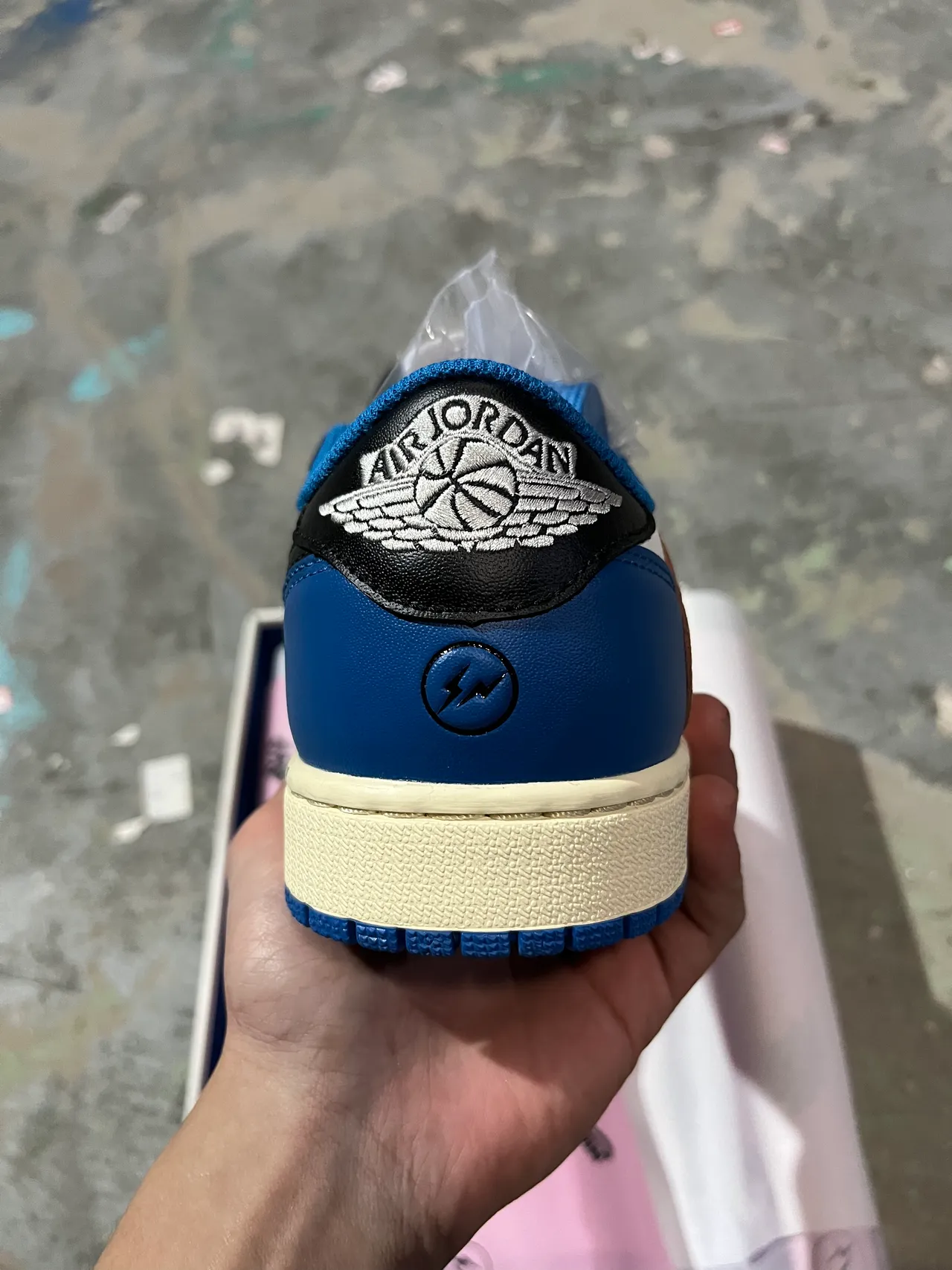 Air Jordan 1 Low White Black Royal Blue Beige Lifestyle Sneakers 6