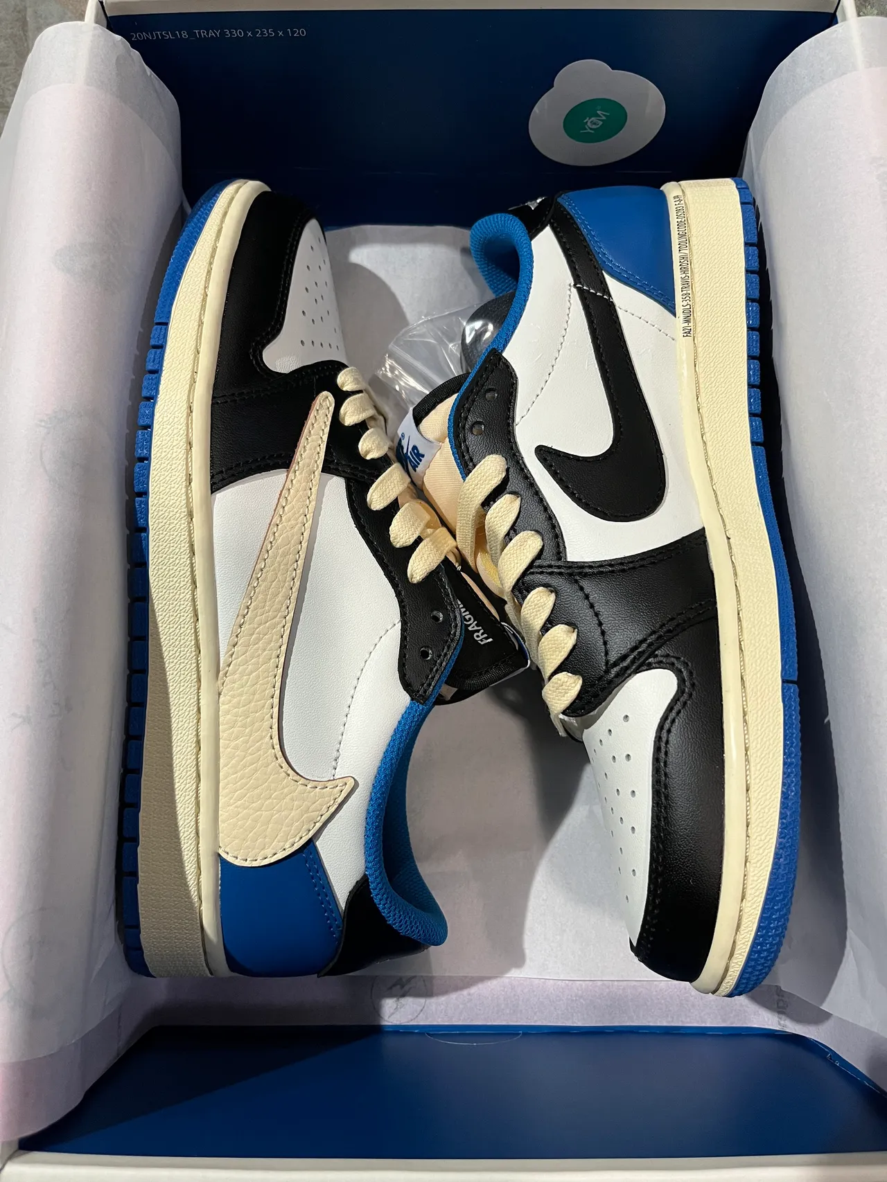 Air Jordan 1 Low White Black Royal Blue Beige Lifestyle Sneakers 7