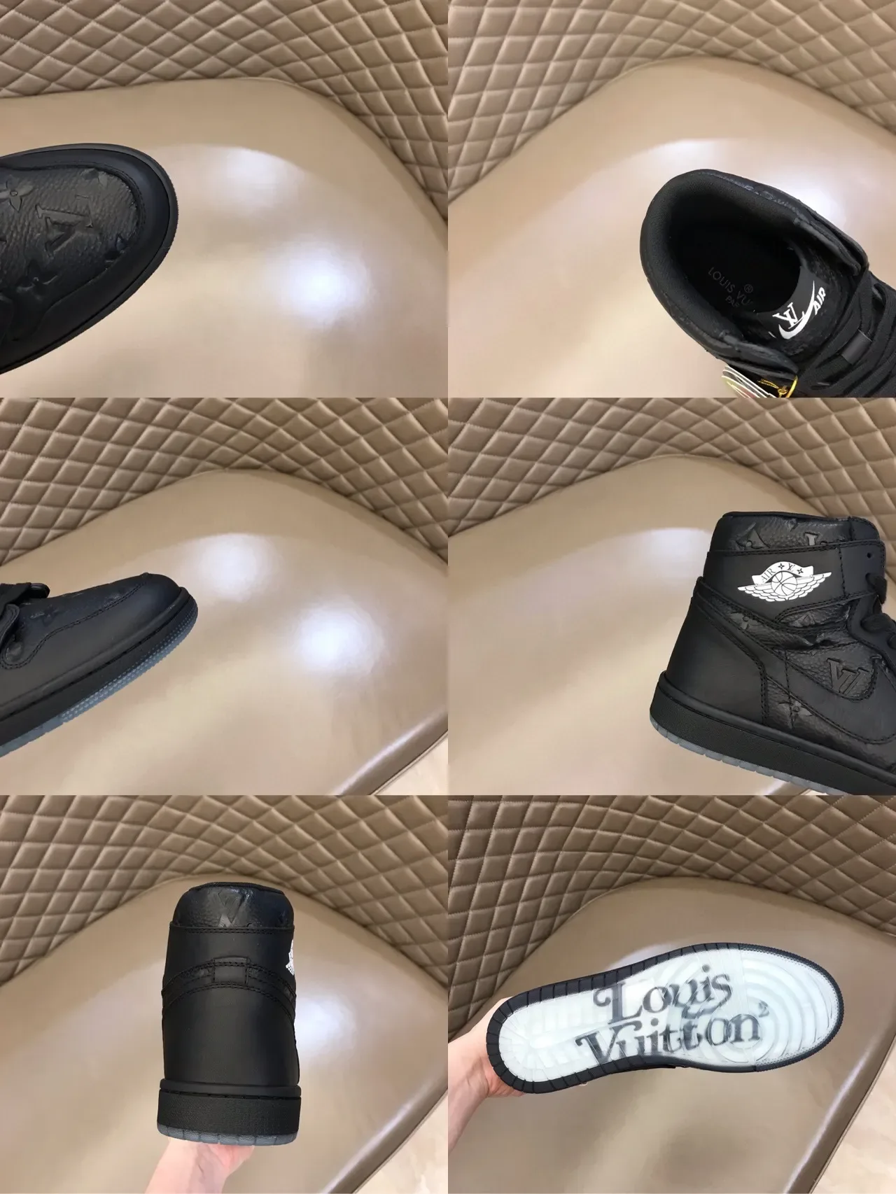 Air Jordan 1 Monogram Tênis de Basquete Preto de Cano Alto 3