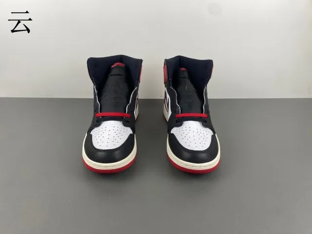 Air Jordan 1 Vermelho Preto High-Top Com Painéis De Couro Tênis De Basquete 17