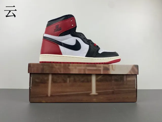 Air Jordan 1 Vermelho Preto High-Top Com Painéis De Couro Tênis De Basquete 22