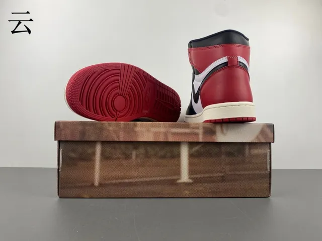 Air Jordan 1 Vermelho Preto High-Top Com Painéis De Couro Tênis De Basquete 23