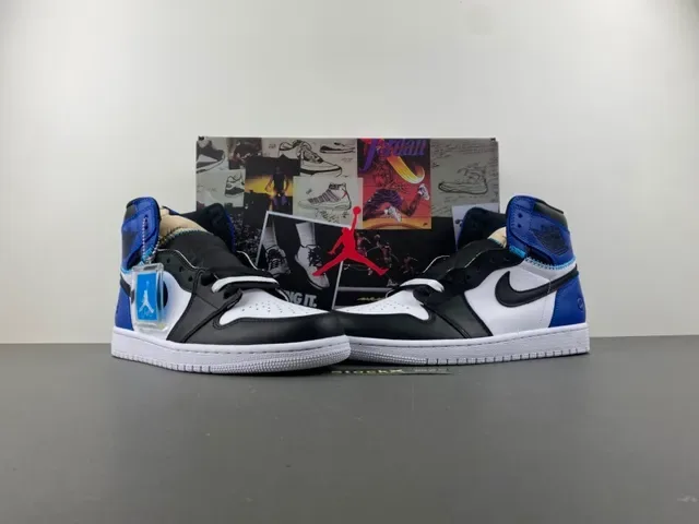 Air Jordan 1 Union Los Angeles Royal Blue Black White Tênis de Basquete 13