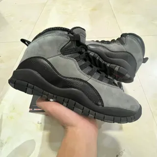 Air Jordan 10 Gray and Black Suede Leather Basketball Shoes