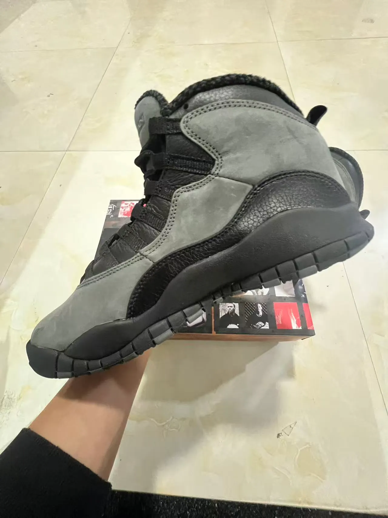 Air Jordan 10 Gray and Black Suede Leather Basketball Shoes 8