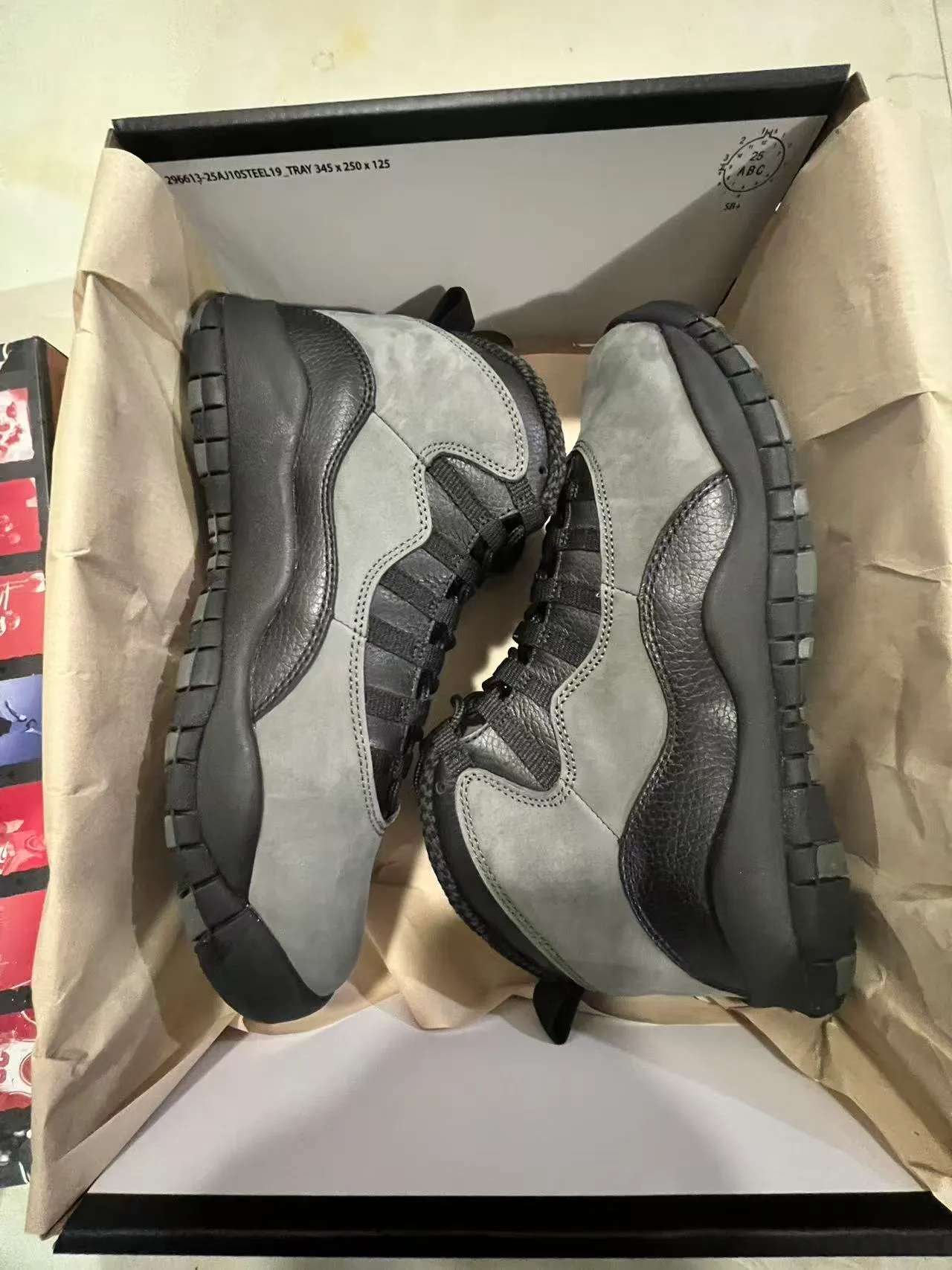 Air Jordan 10 Gray and Black Suede Leather Basketball Shoes 10