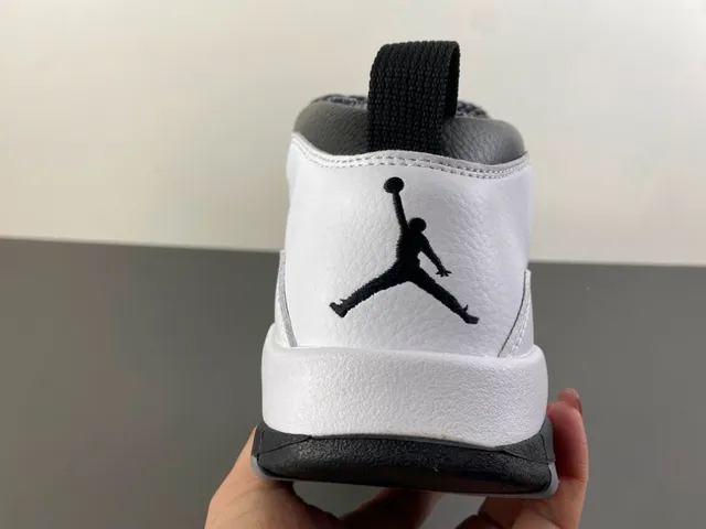 Air Jordan 10 White Black Gray Basketball Shoes 4