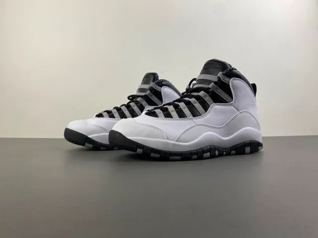 Air Jordan 10 White Black Gray Basketball Shoes 9