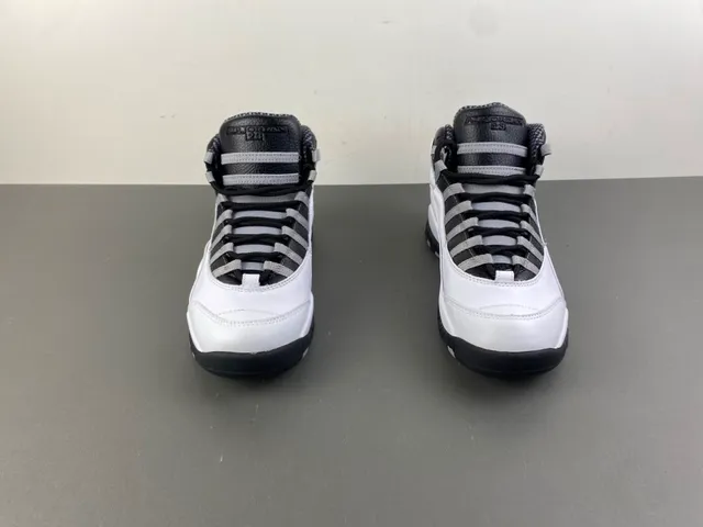 Air Jordan 10 White Black Gray Basketball Shoes 10