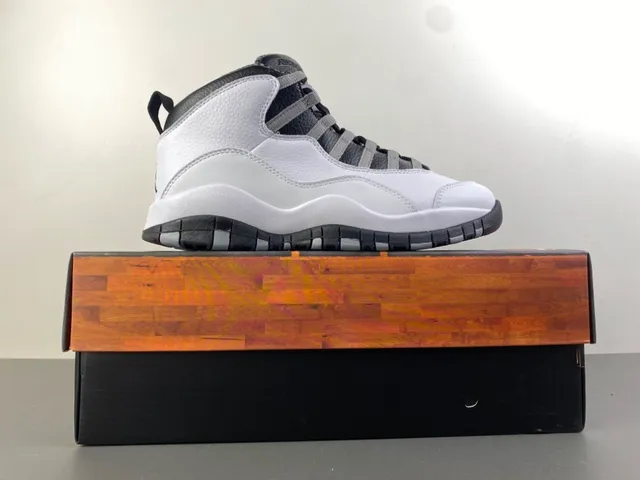 Air Jordan 10 White Black Gray Basketball Shoes 15