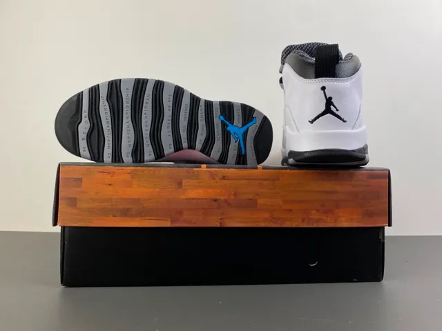 Air Jordan 10 White Black Gray Basketball Shoes 16