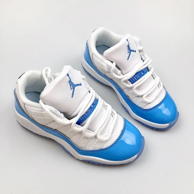 Air Jordan 11 Gray White Light Blue Basketball Shoes 21