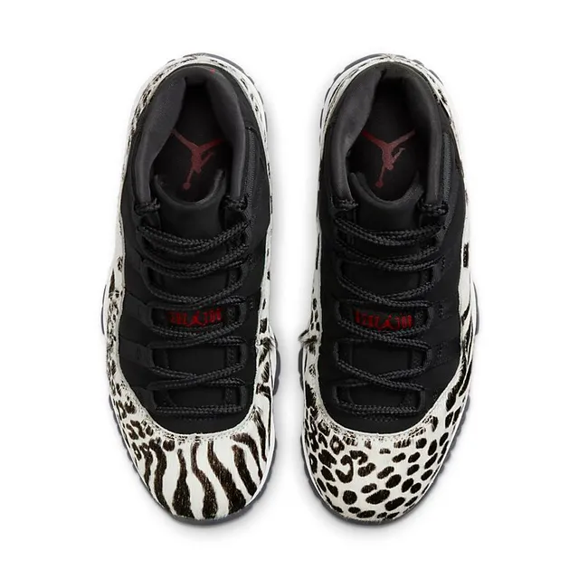 Air Jordan 11 Leopard Print Black Cream Basketball Shoes 4