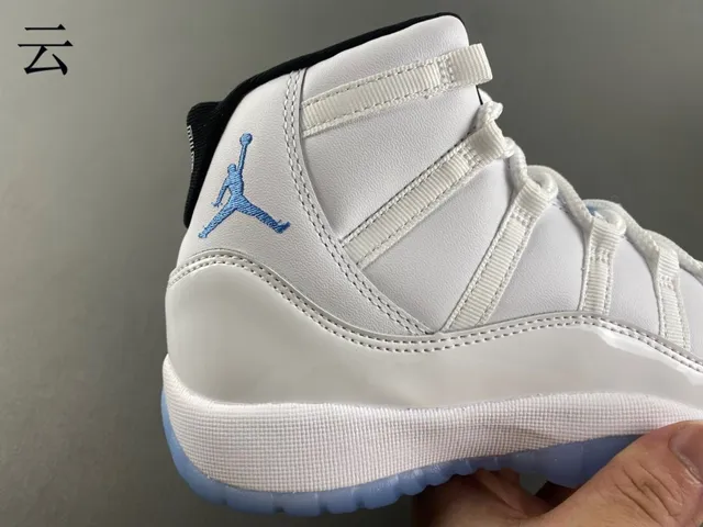 Air Jordan 11 White and Light Blue Basketball Shoes 3