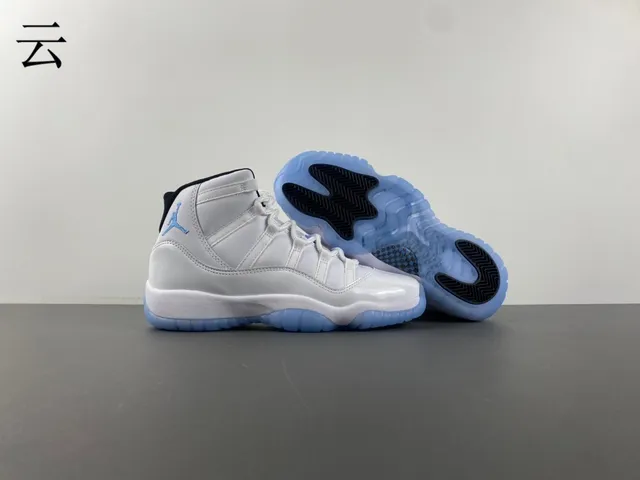 Air Jordan 11 White and Light Blue Basketball Shoes 13