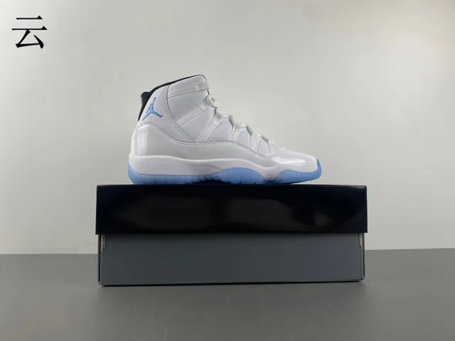 Air Jordan 11 White and Light Blue Basketball Shoes 15
