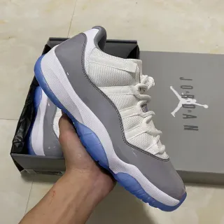 Air Jordan 11 White Cool Gray Blue Basketball Shoes