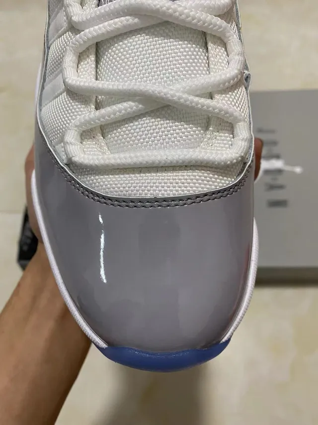 Air Jordan 11 White Cool Gray Blue Basketball Shoes 3