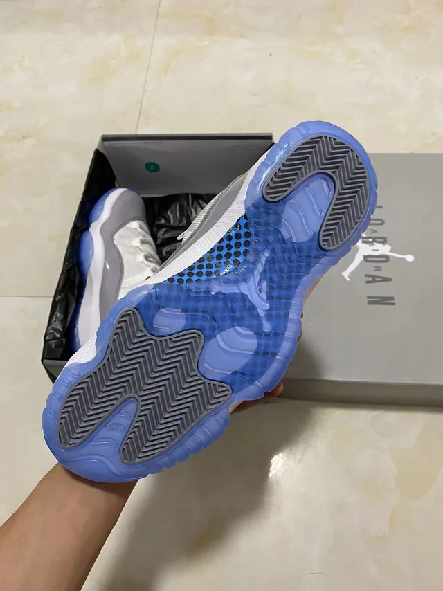 Air Jordan 11 White Cool Gray Blue Basketball Shoes 6