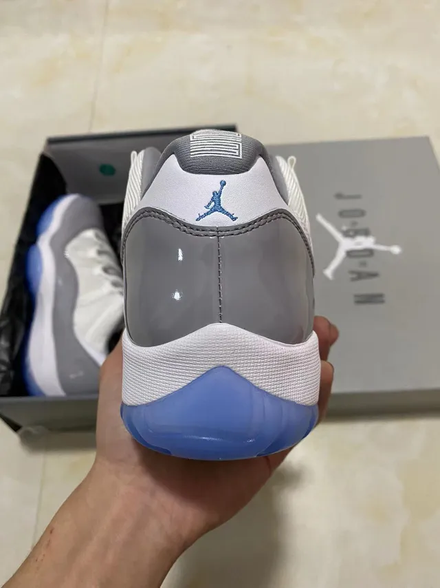 Air Jordan 11 White Cool Gray Blue Basketball Shoes 7