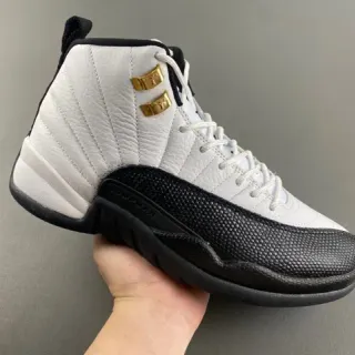 Air Jordan 12 White Black Gold Basketball Shoes