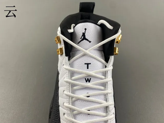 Air Jordan 12 White Black Gold Basketball Shoes 5