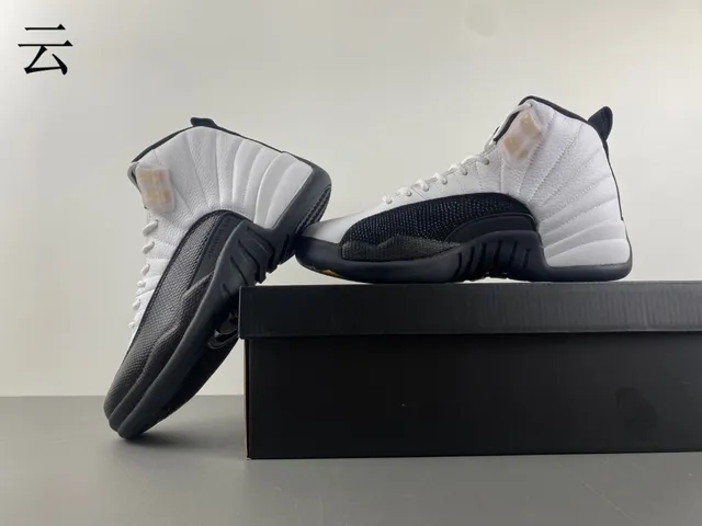 Air Jordan 12 White Black Gold Basketball Shoes 14