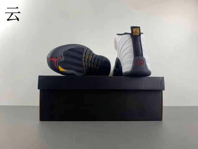 Air Jordan 12 White Black Gold Basketball Shoes 16
