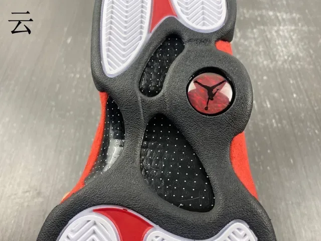 Air Jordan 13 Preto Vermelho Verde Jewel Tênis de Basquete 6