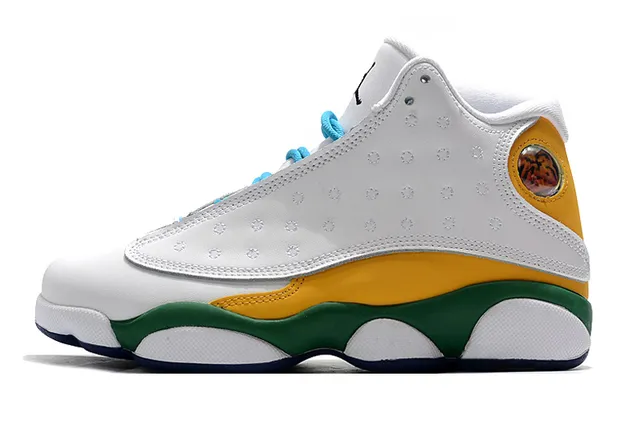 Air Jordan 13 White Orange Purple Basketball Shoes 5
