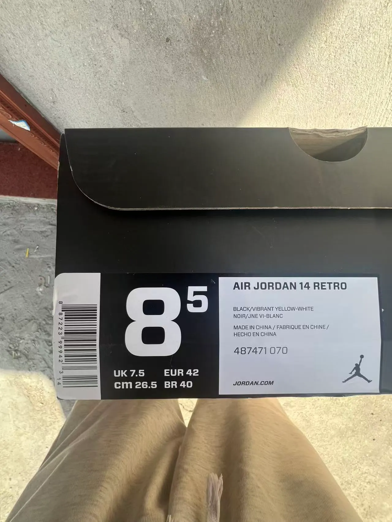 Air Jordan 14 Tênis de Basquete Preto Amarelo Prata 9