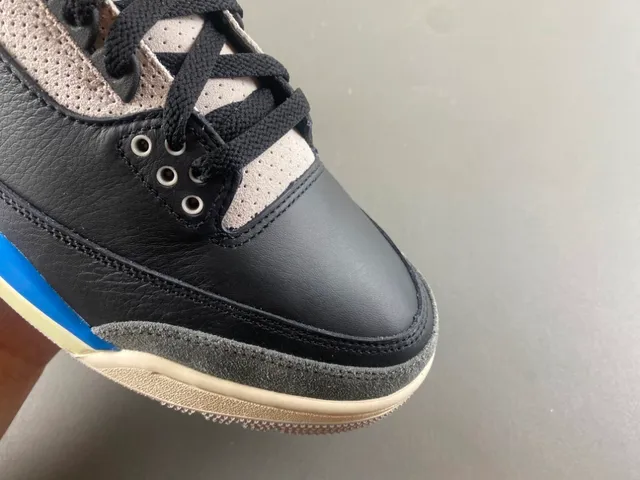Air Jordan 3 Black Blue Beige Basketball Shoes 2