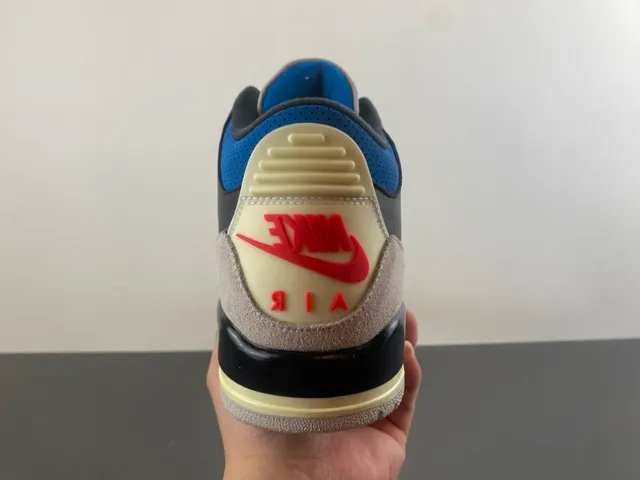 Air Jordan 3 Black Blue Beige Basketball Shoes 4