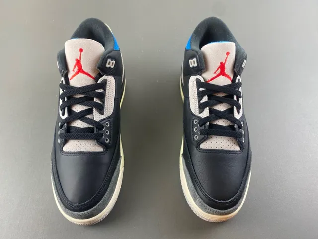 Air Jordan 3 Black Blue Beige Basketball Shoes 11