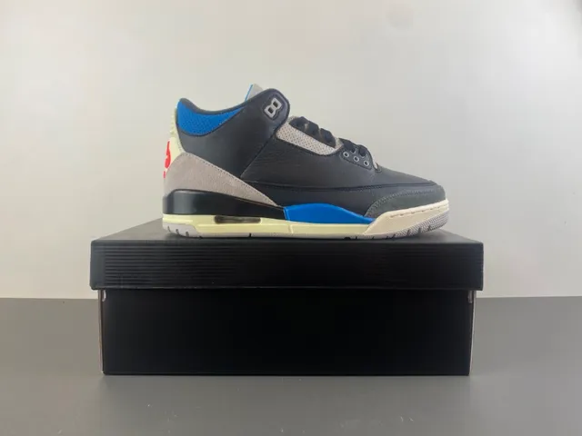 Air Jordan 3 Black Blue Beige Basketball Shoes 15