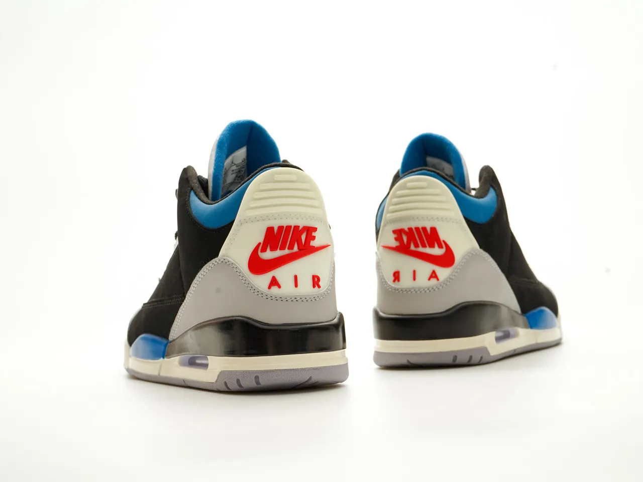 Air Jordan 3 Tênis de Basquete Preto Azul Vermelho Inspirado em Cimento 7