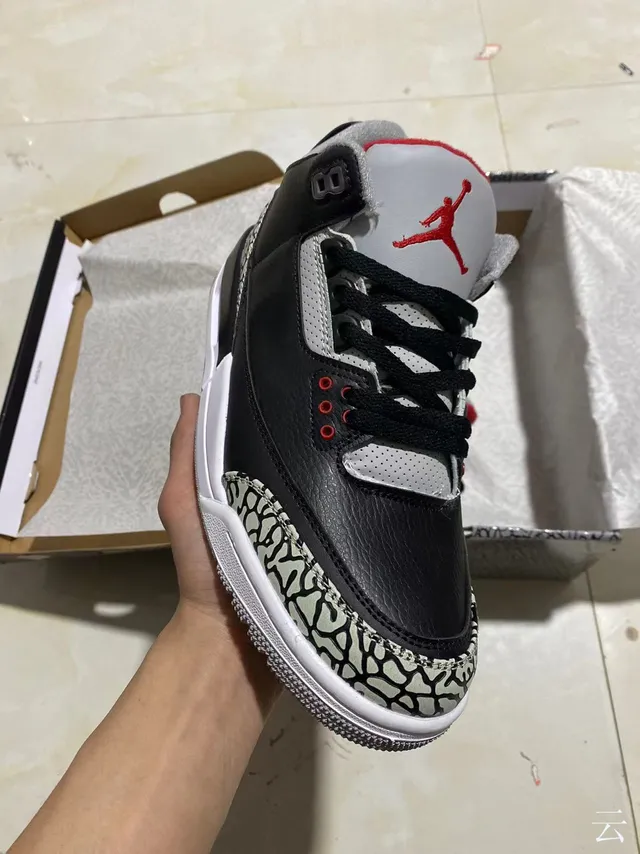 Air Jordan 3 Black Elephant Basketball Shoes 2