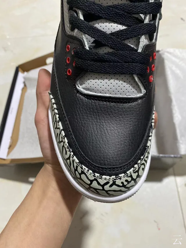Air Jordan 3 Black Elephant Basketball Shoes 3