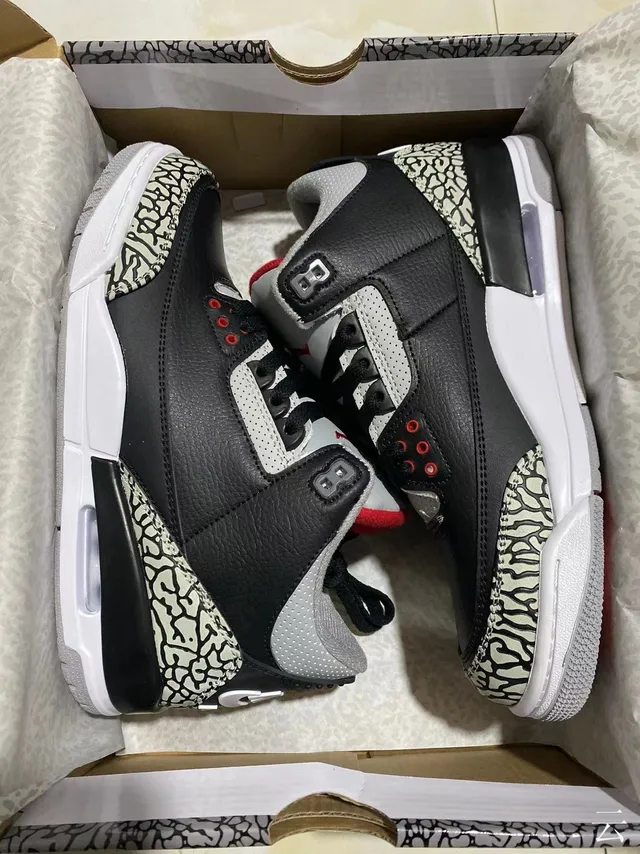 Air Jordan 3 Black Elephant Basketball Shoes 7