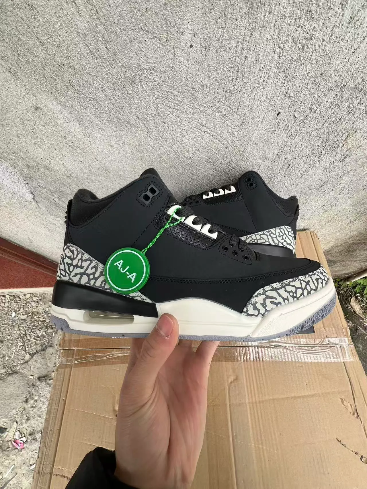 Air Jordan 3 Black Elephant Print Basketball Shoes 7