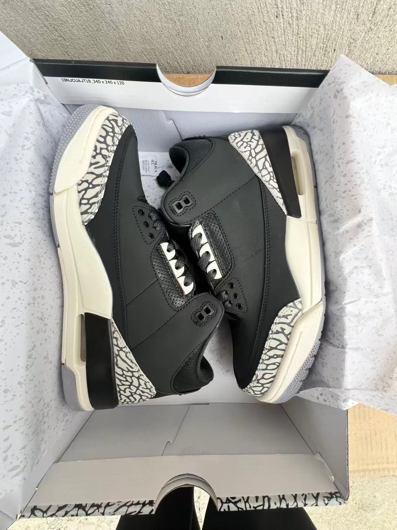 Air Jordan 3 Black Elephant Print Basketball Shoes 9