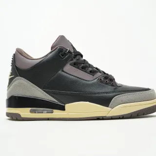 Air Jordan 3 Preto Cinza Creme Tênis de Basquete