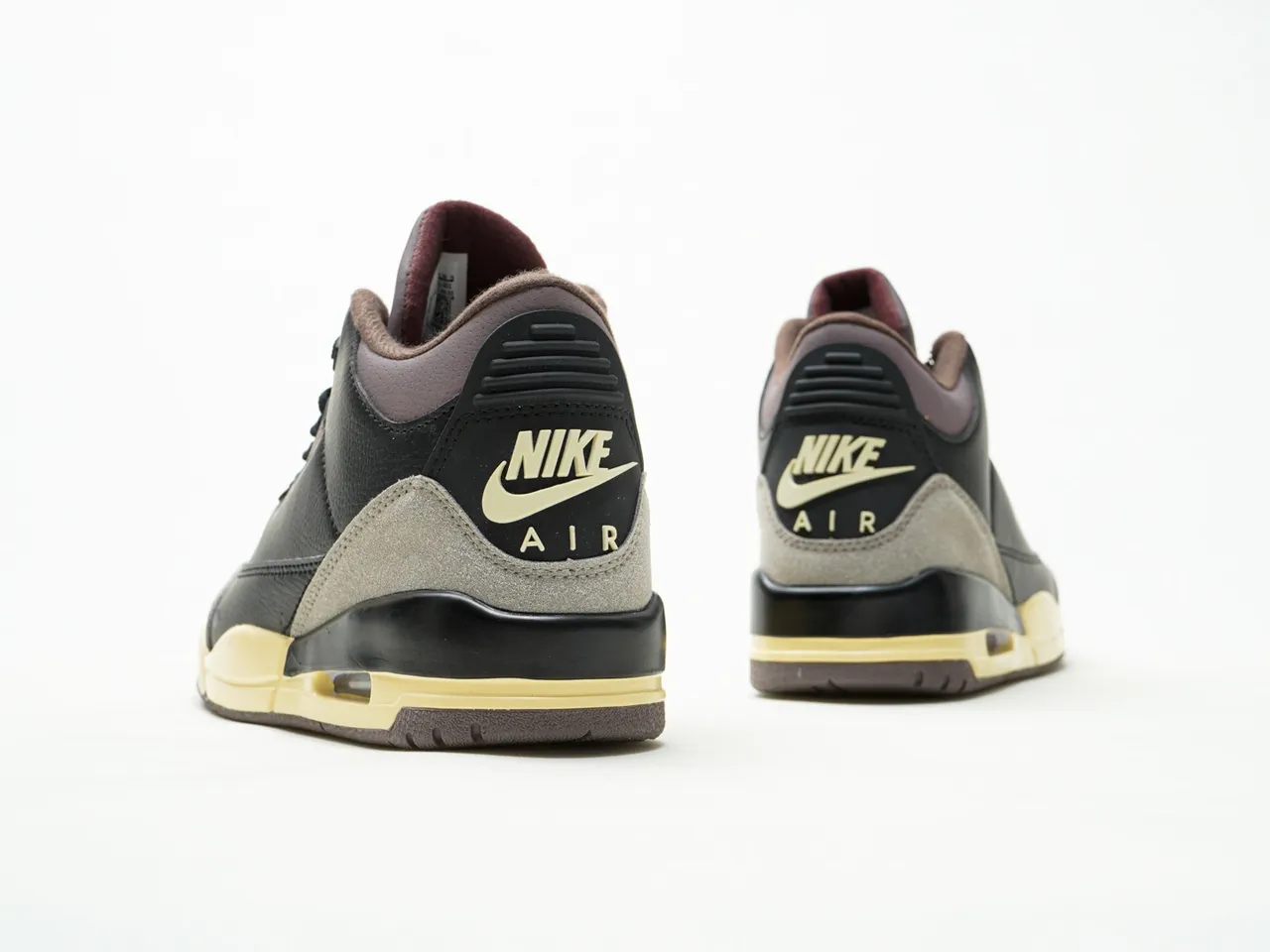 Air Jordan 3 Preto Cinza Creme Tênis de Basquete 7