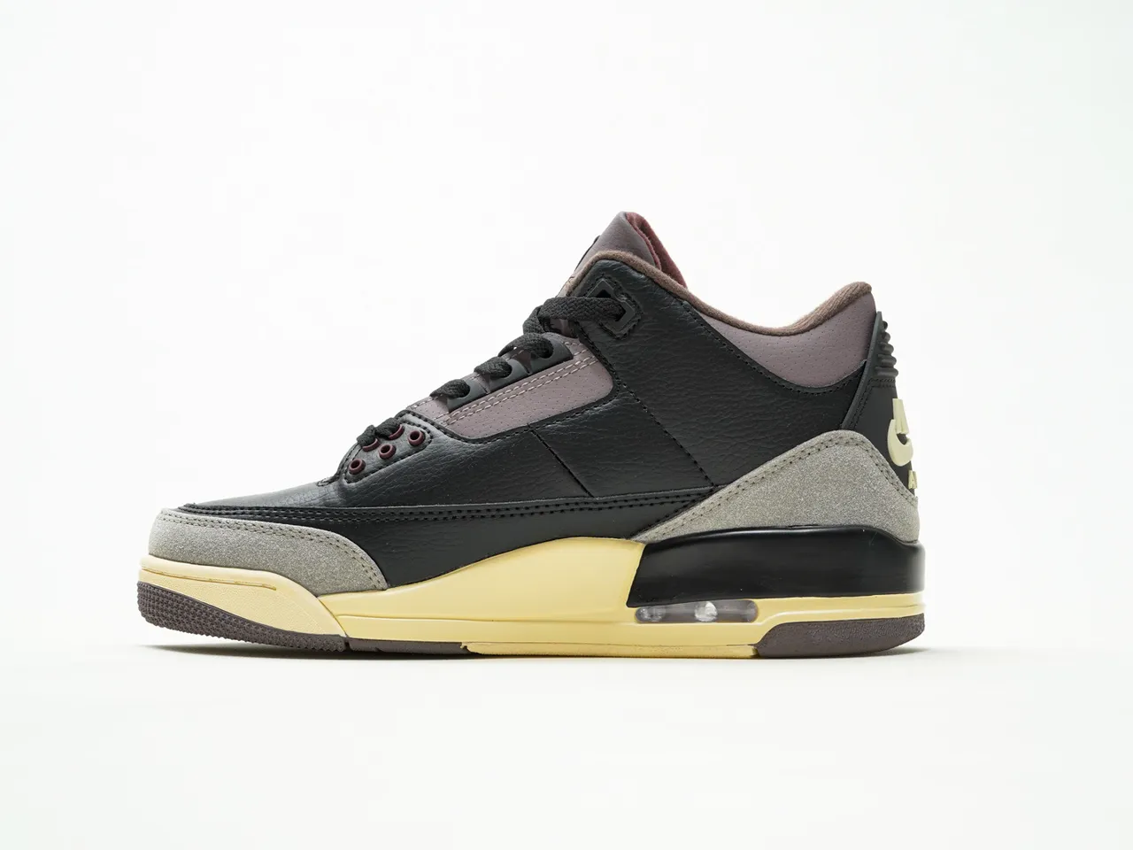 Air Jordan 3 Preto Cinza Creme Tênis de Basquete 9