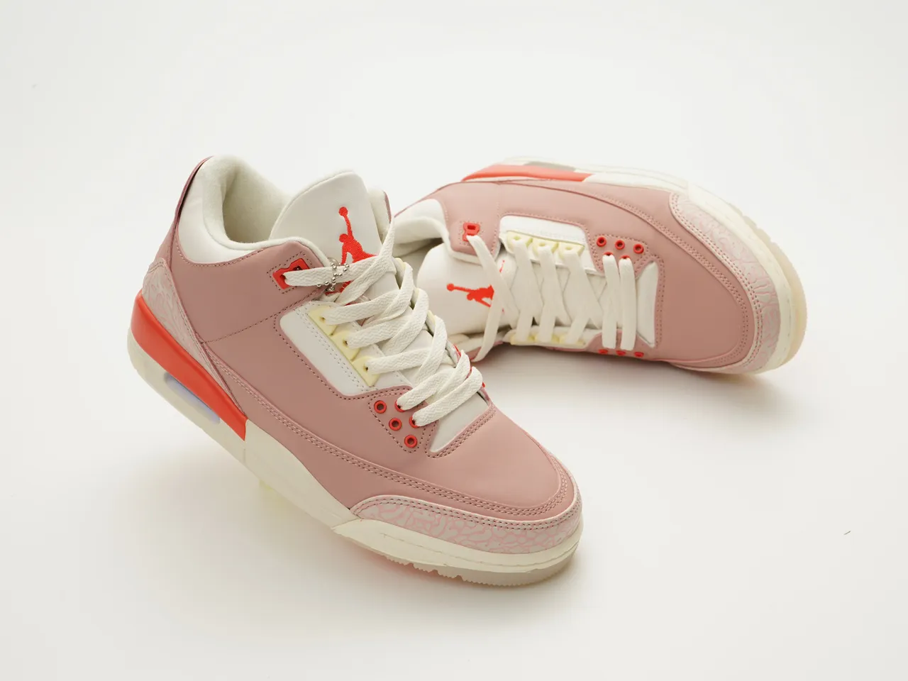 Air Jordan 3 Tênis de Basquete Rosa Poeira Laranja Creme 5