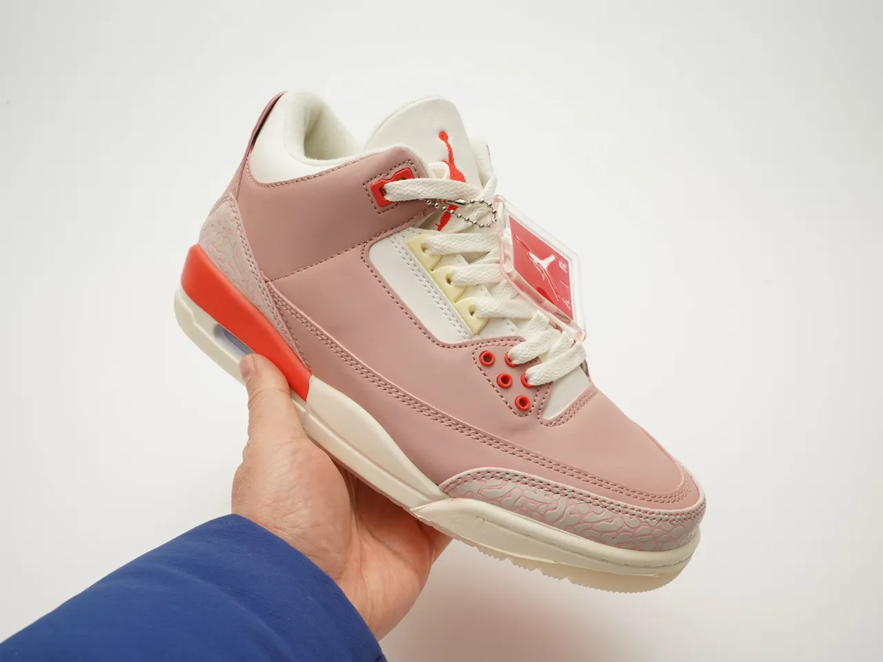 Air Jordan 3 Tênis de Basquete Rosa Poeira Laranja Creme 6