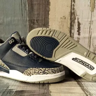Air Jordan 3 Impresión de Elefante Negro Beige Zapatillas de Baloncesto