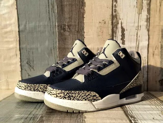 Air Jordan 3 Elephant Print Black Beige Basketball Shoes 3