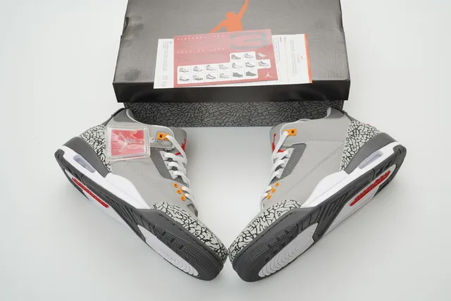 Air Jordan 3 Gray Elephant Basketball Shoes 4