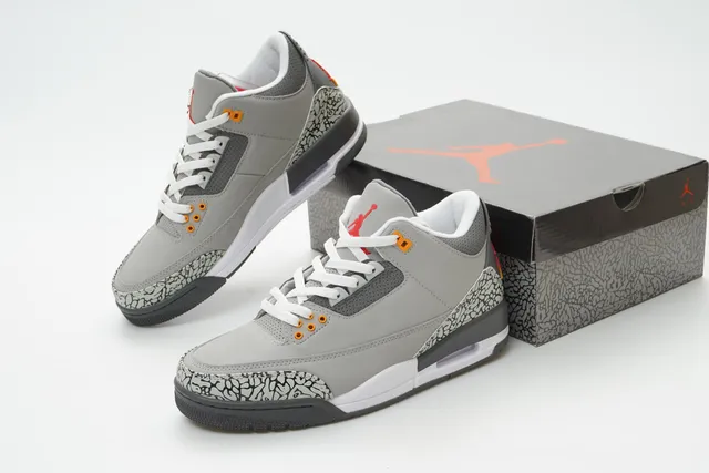 Air Jordan 3 Gray Elephant Basketball Shoes 5